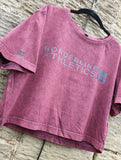 Ladies Crop Acid Wash T-Shirt (3 colours)